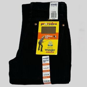 Wrangler Cowboy Cut Original Fit Jeans Boys 14 Slim Black Adjustable Pro Rodeo
